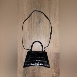 Black Balenciaga Small Hourglass Black Hardware